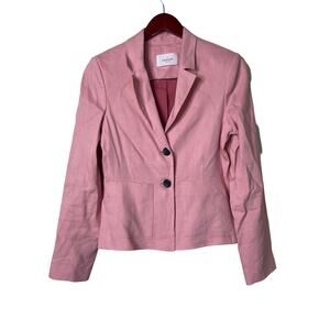 Argent pink 2 button closure linen blend blazer sz 4